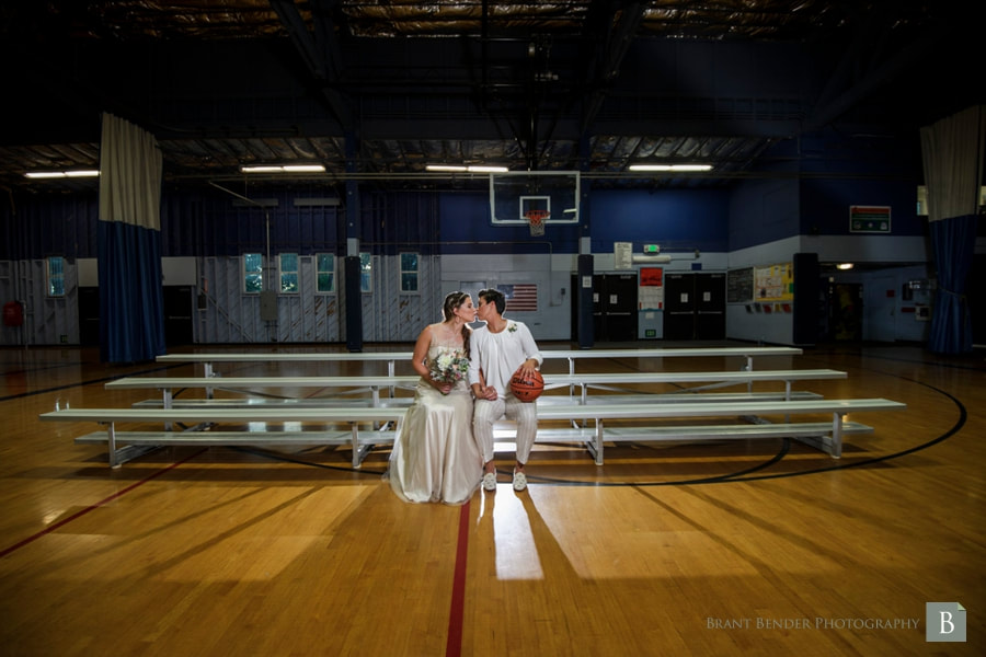 Lindsay and Audrie: courtside seats to our wedding